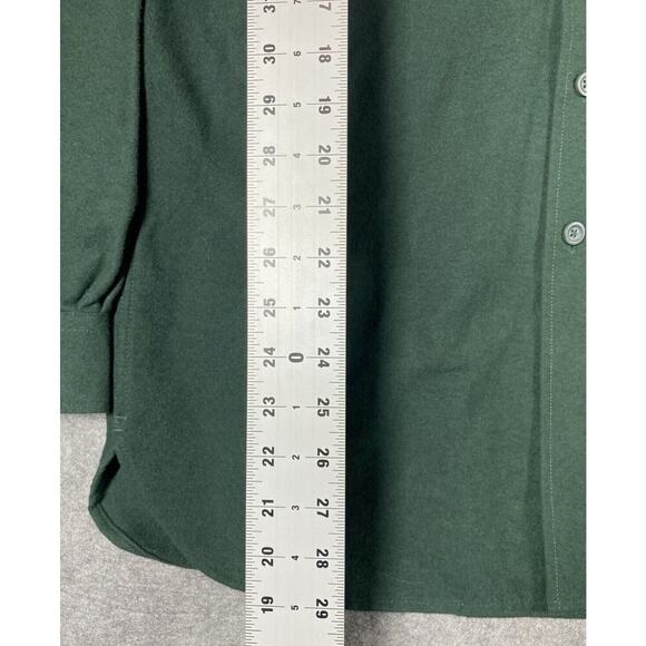 Ll Bean Shirt Men's Medium Green Long Sleeve Chamois Cloth Vintage - Picture 5 of 13